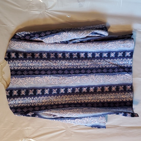 Susan Graver Studio NWT 3X V-neck button down Tunic side slits long sleeves - Picture 5 of 11